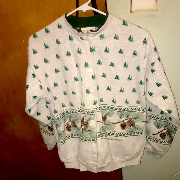 VINTAGE CARDIGAN ALLOVER PRINT SIZE S TO M